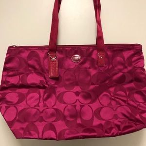 NWOT Coach weekender. Pink nylon